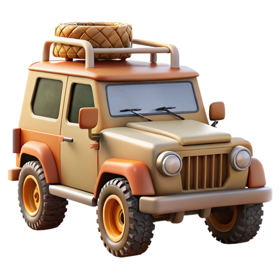 elegant abstract Off Road Vehicle with Spare Tire Cutout genuine png