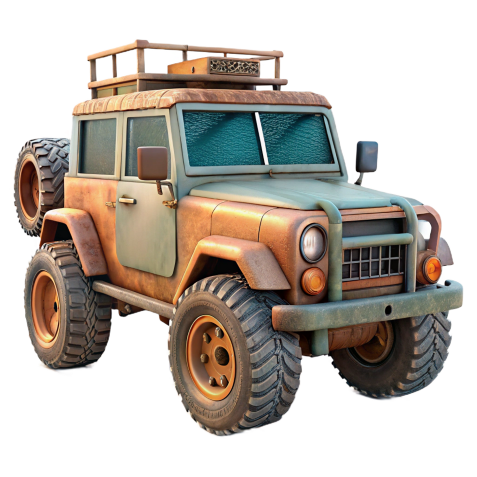 stunning classic Off Road Vehicle with Spare Tire Cutout high resolution png