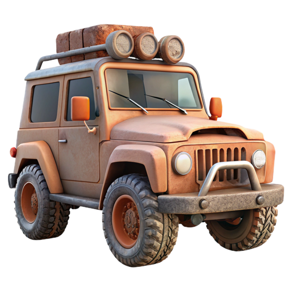 wonderful artistic Off Road Vehicle with Spare Tire Cutout original png