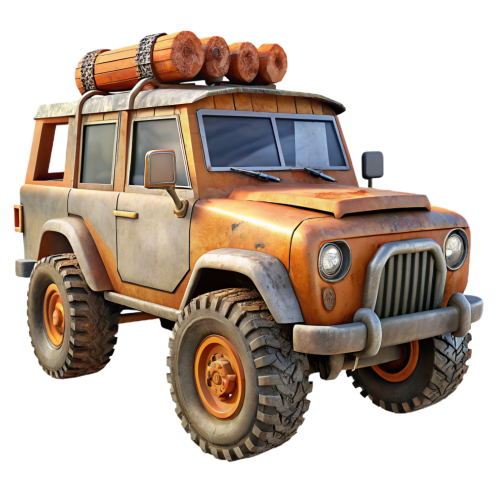 extraordinary rustic Off Road Vehicle with Spare Tire Cutout professional png