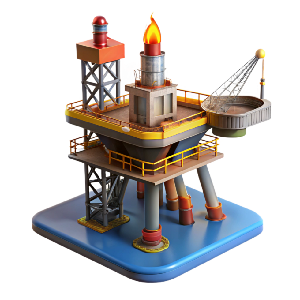 extraordinary classic Offshore Platform Flare Stack Silhouette Transparent Background professional png