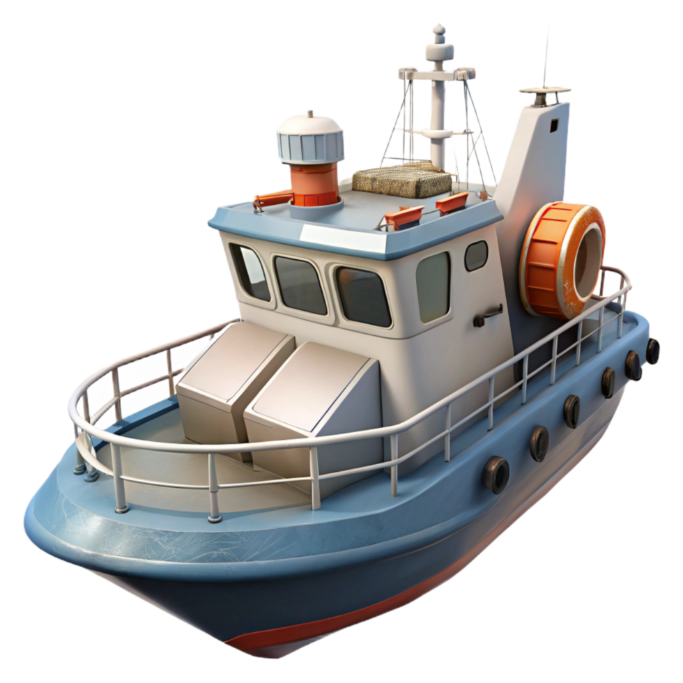 beautiful rustic Offshore Wind Farm Service Vessel Side Profile Transparent Background exclusive png