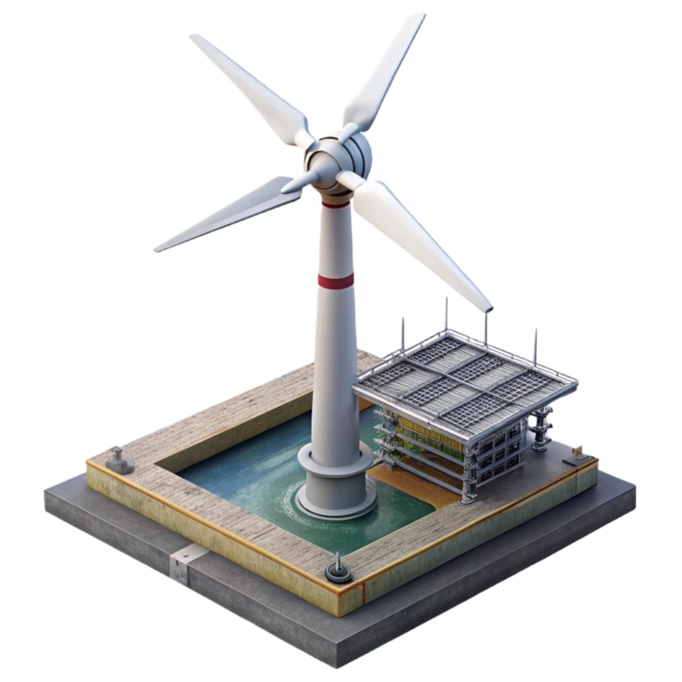 dramatic rustic Offshore Wind Turbine Foundation Underwater View Cutout high resolution png
