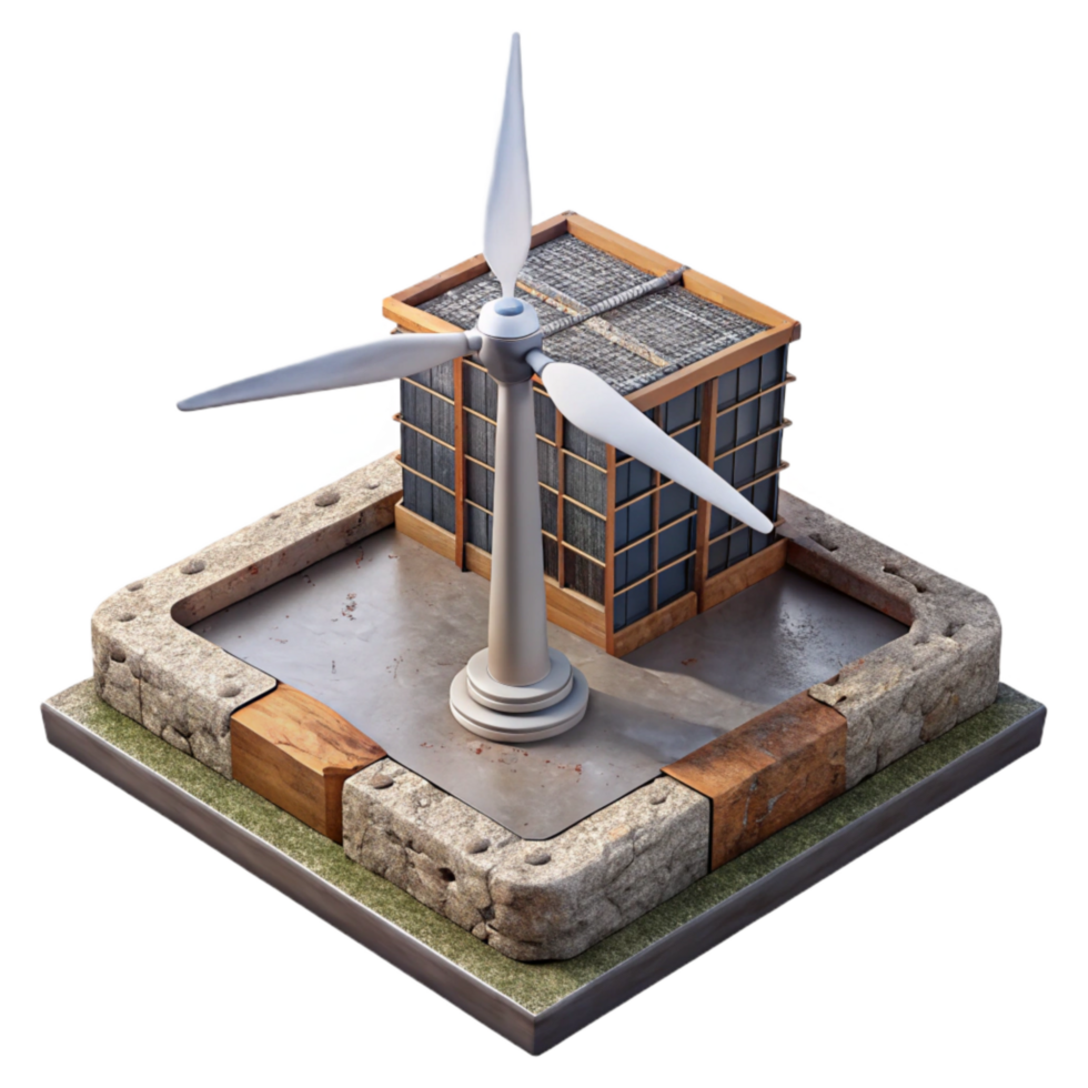 impressive vintage Offshore Wind Turbine Foundation Underwater View Cutout premium png