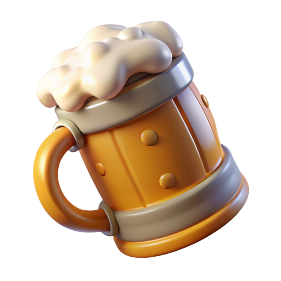 magnificent creative Oktoberfest Beer Stein Frothy Transparent Background professional png