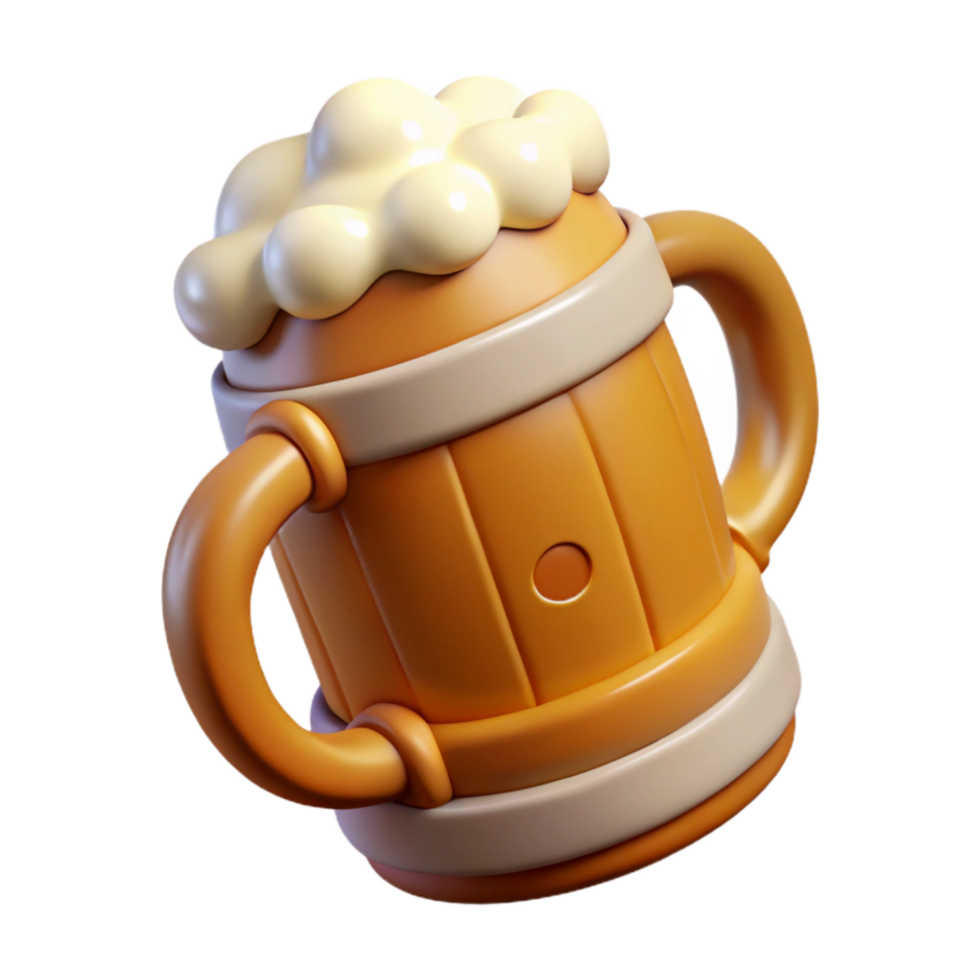 serene abstract Oktoberfest Beer Mug with Handle Transparent Background authentic png