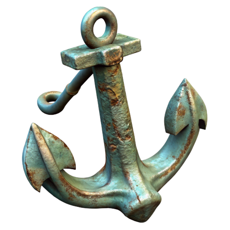 wonderful modern Old Anchor Resting on Seabed Rusty Transparent Background professional png