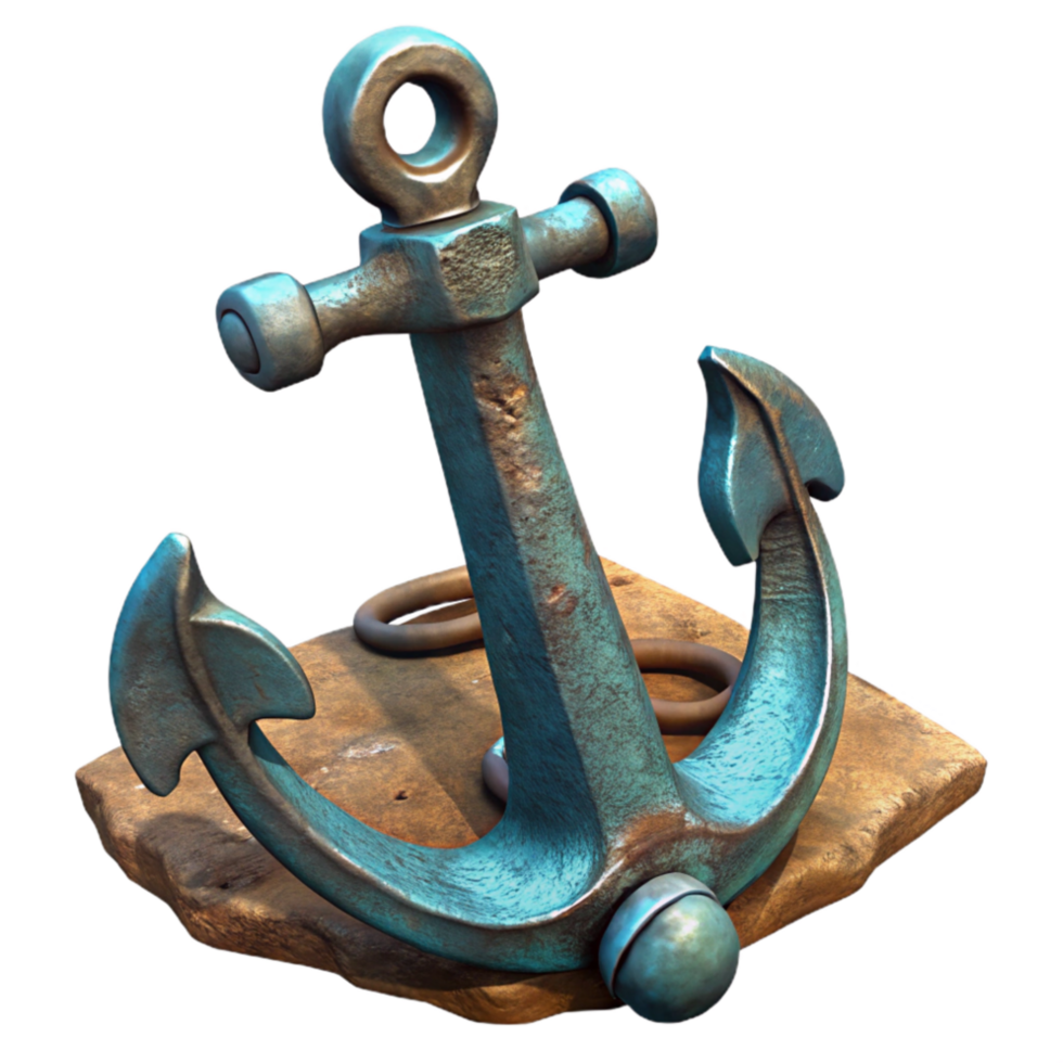stunning traditional Old Anchor Resting on Seabed Rusty Transparent Background high quality png
