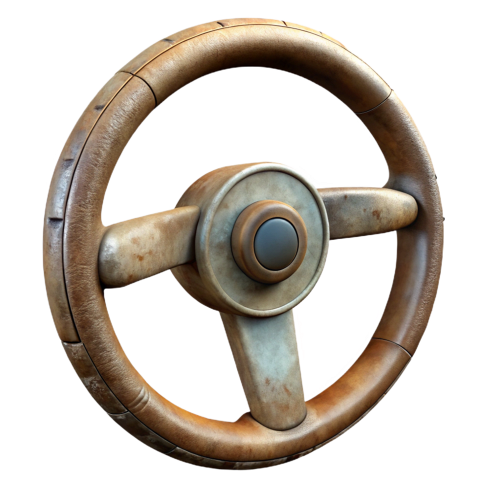 elegant modern Old Car Steering Wheel with Horn Button Isolated detailed png