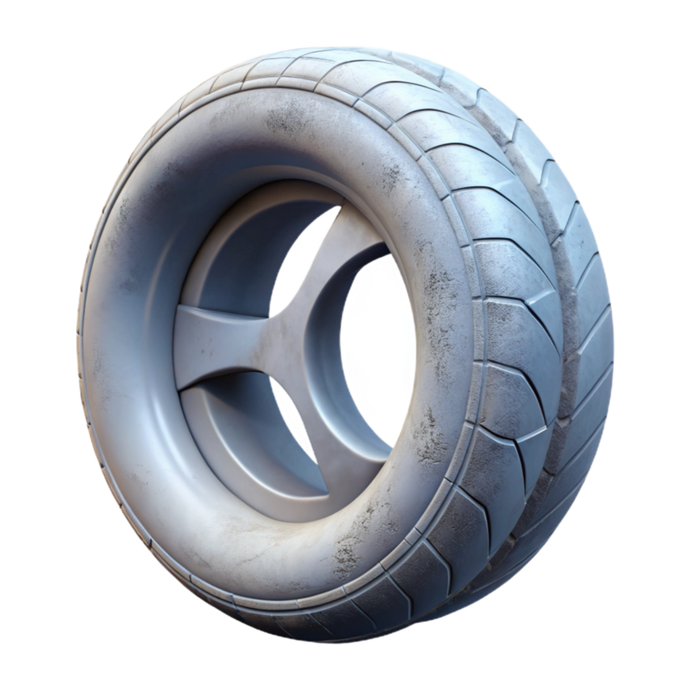 serene minimalist Old Car Tire with Whitewall Detail Isolated exclusive png