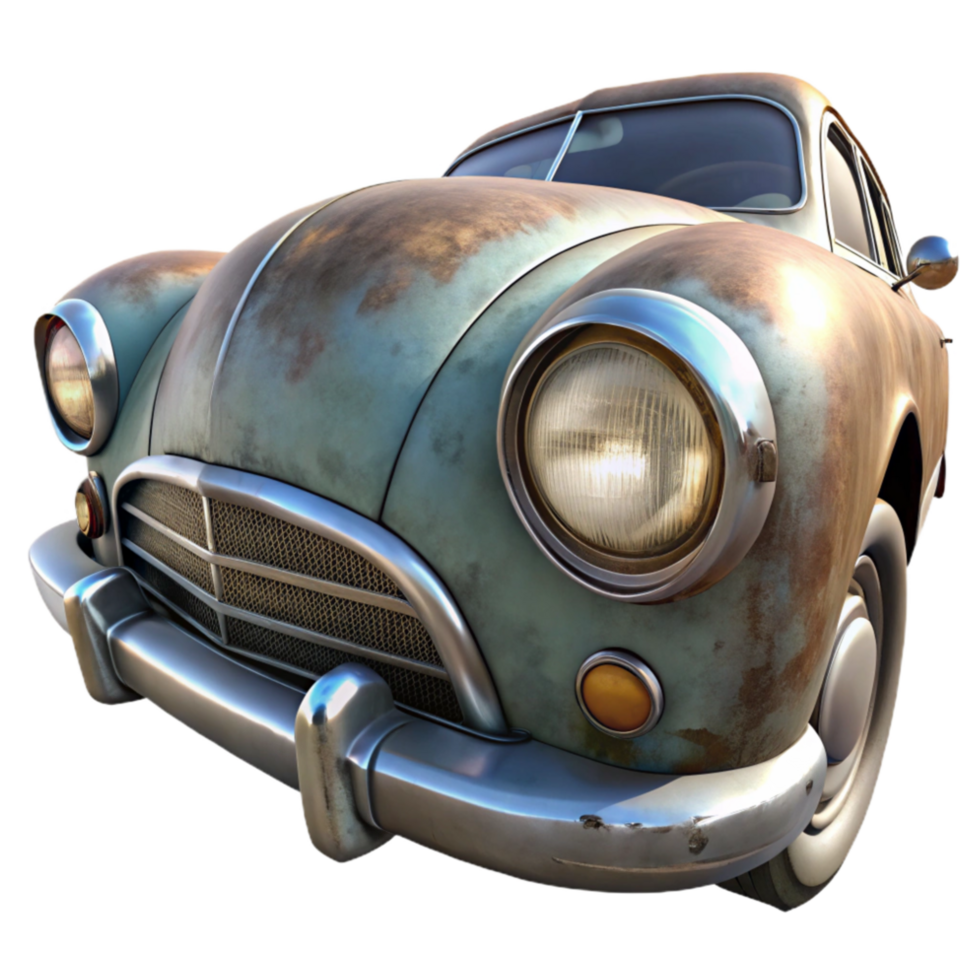 vibrant classic Old Car Headlight with Chrome Detail Isolated genuine png