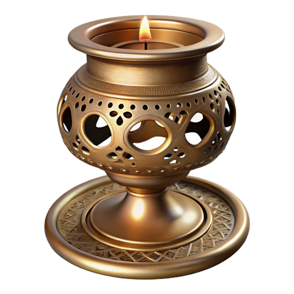 elegant contemporary Old Fashioned Candle Holder Brass Material Cutout original png