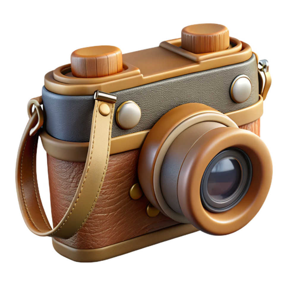 wonderful creative Old Film Camera Leather Strap Detail Cutout genuine png