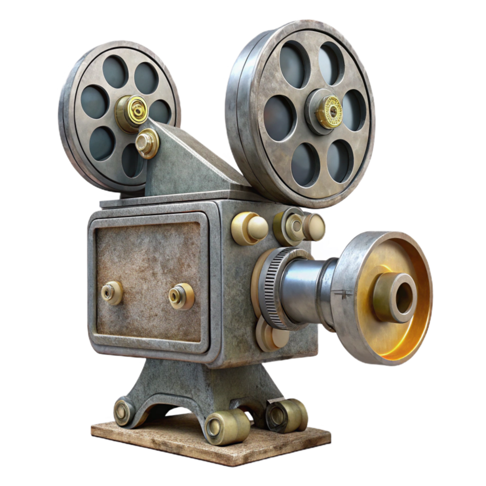elegant artistic Old Film Projector Side Angle Cutout detailed png
