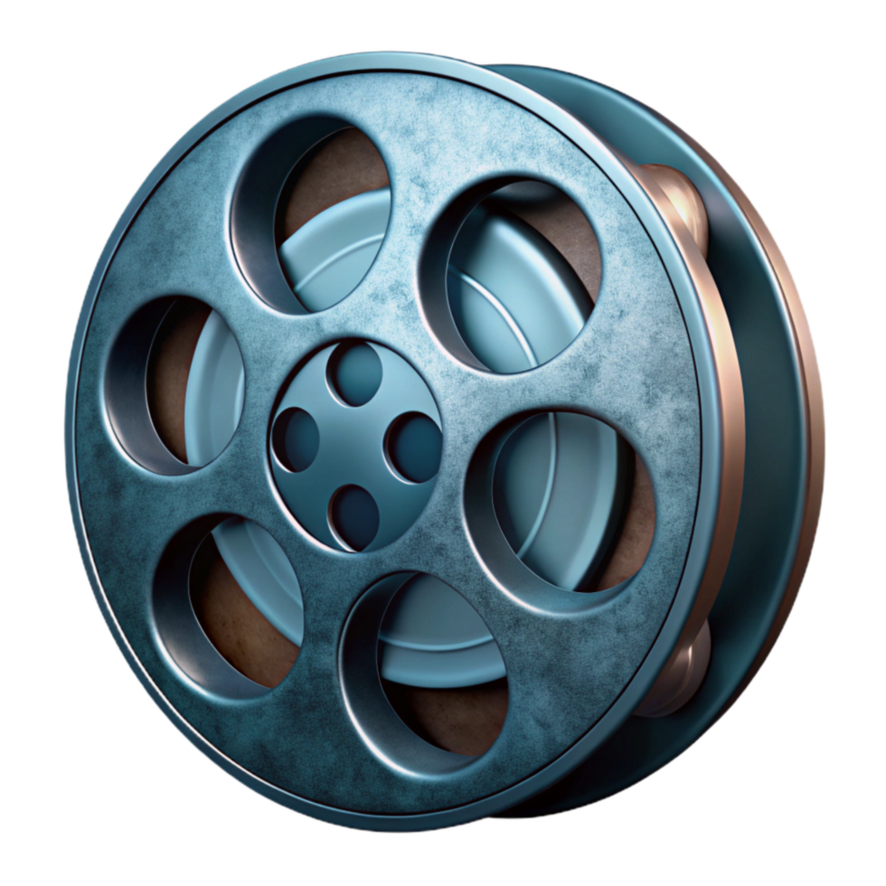 dramatic classic Old Film Reel Cutout with Dramatic Lighting detailed png
