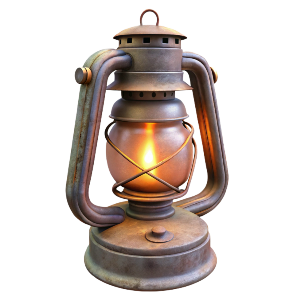magnificent classic Old Kerosene Lamp Lit Flame Cutout genuine png