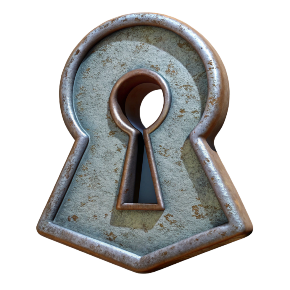 serene creative Old Keyhole Escutcheon Plate Cutout authentic png