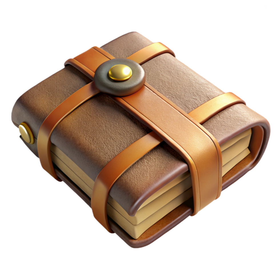 beautiful vintage Old Leather Bound Journal Closed Cutout authentic png