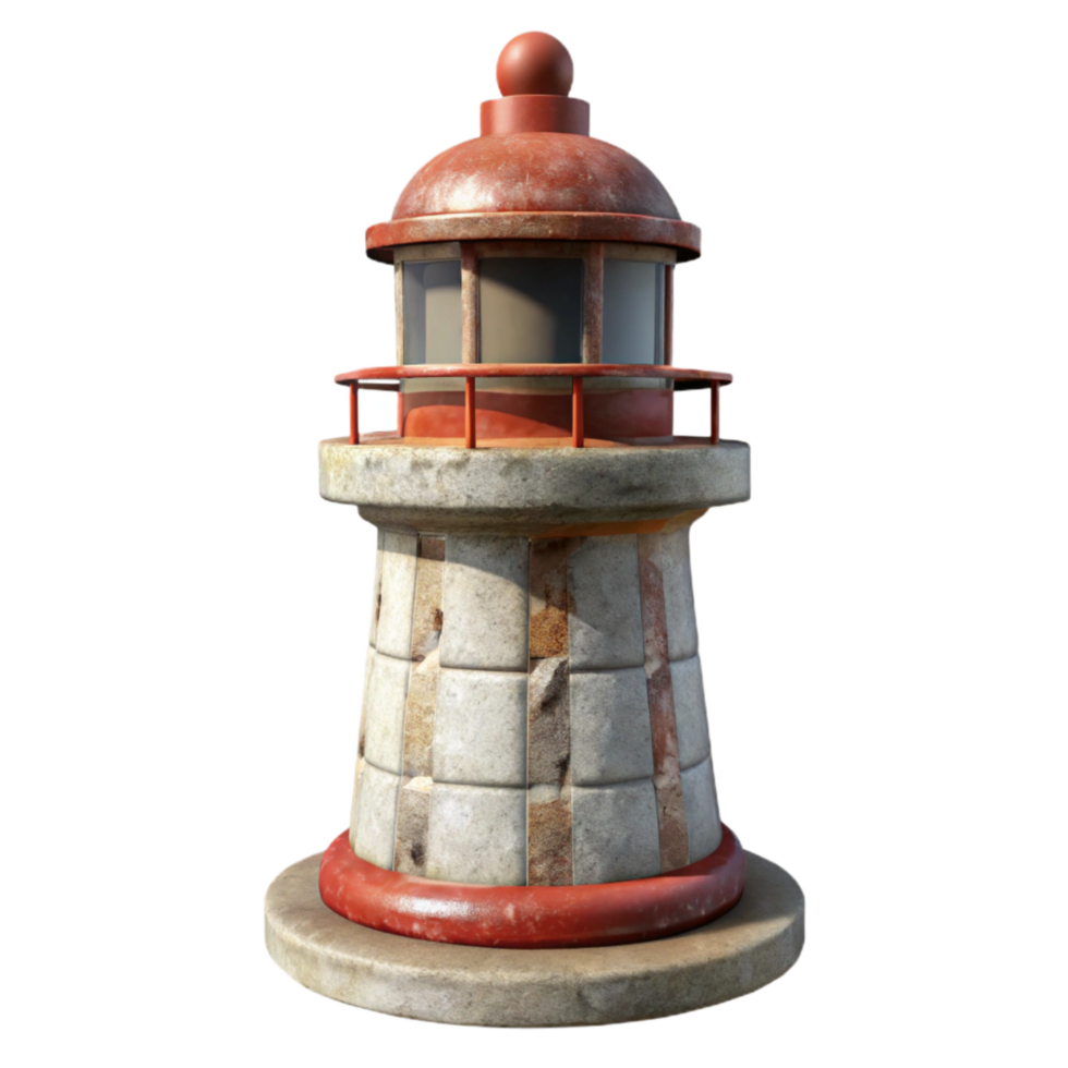 stunning minimalist Old Lighthouse Beacon Light Isolated professional png