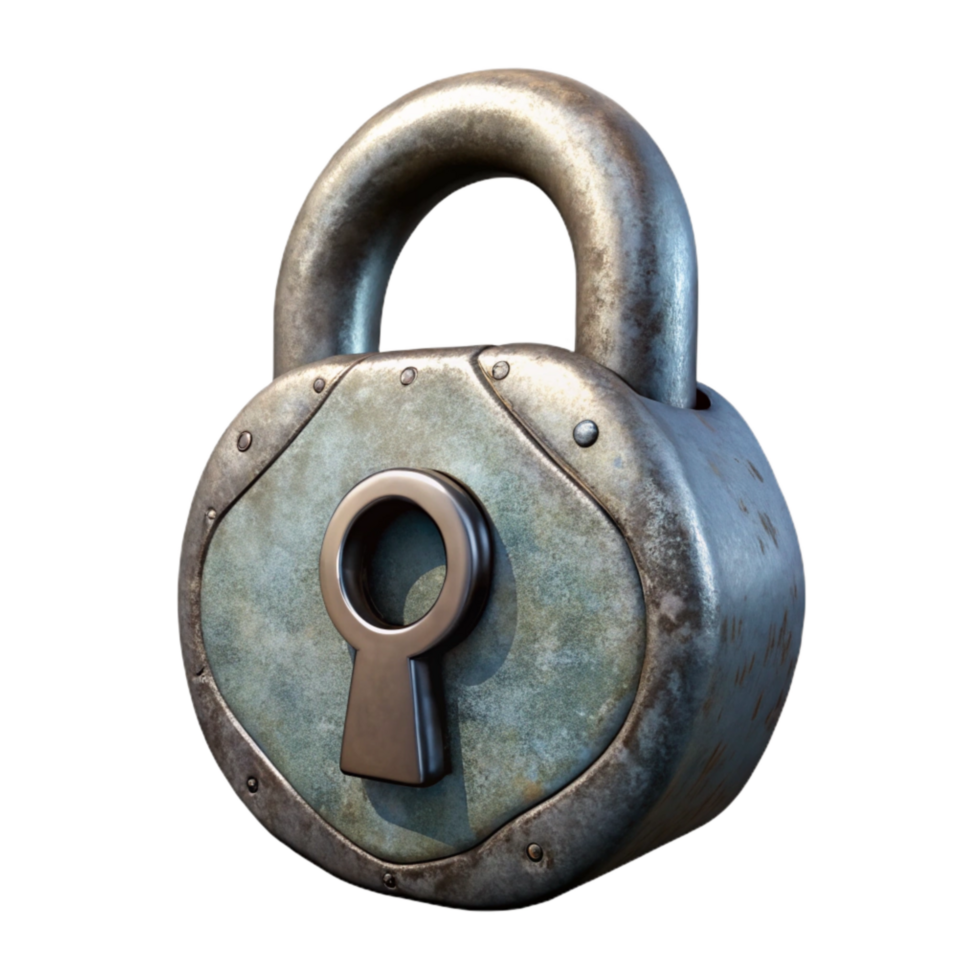 wonderful artistic Old Lock Padlock Closed Isolated Cutout png