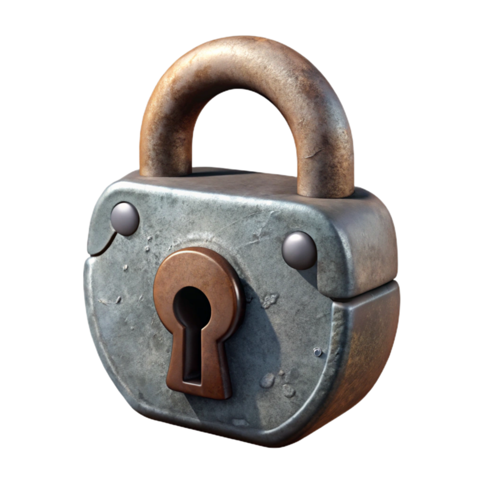 elegant artistic Old Lock Padlock Closed Isolated Cutout original png