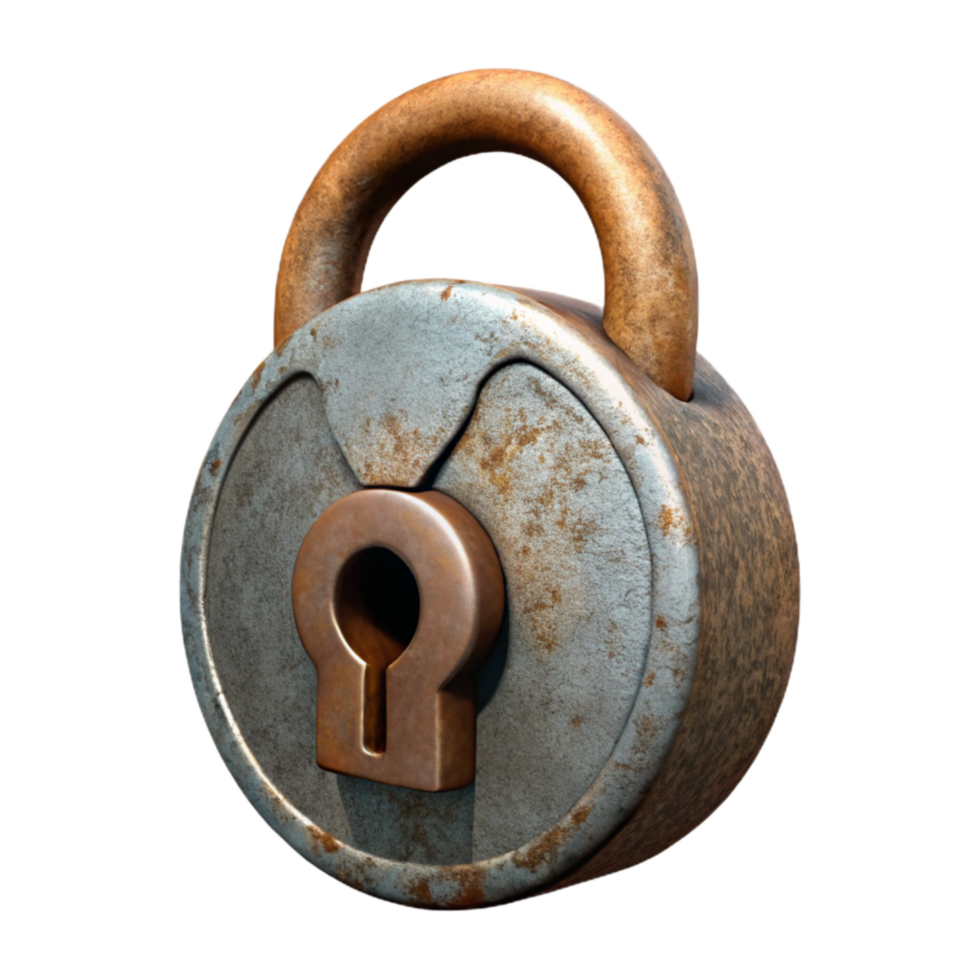 dramatic modern Old Lock with Keyhole Close Up Cutout premium png