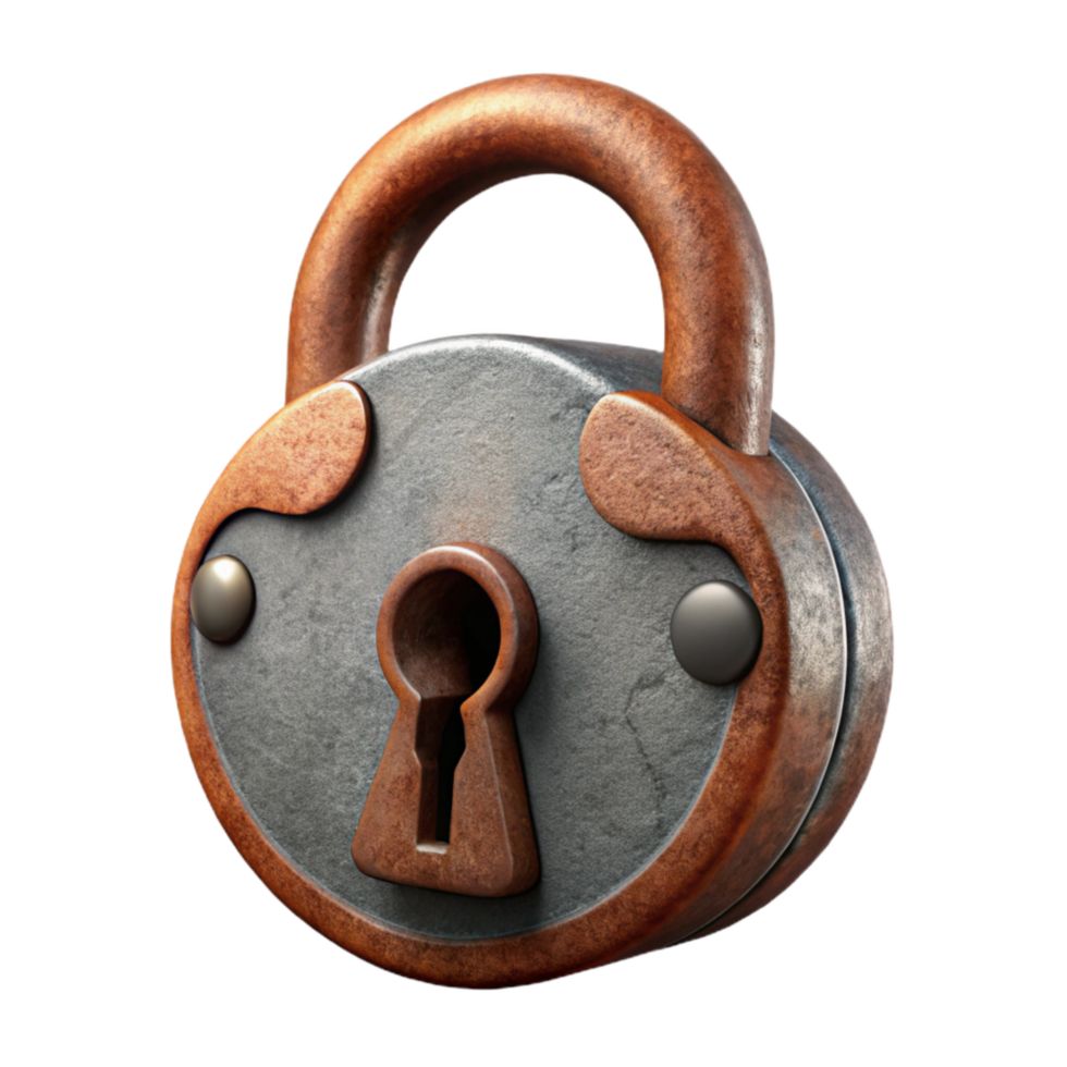 beautiful vintage Old Lock with Keyhole Close Up Cutout professional png