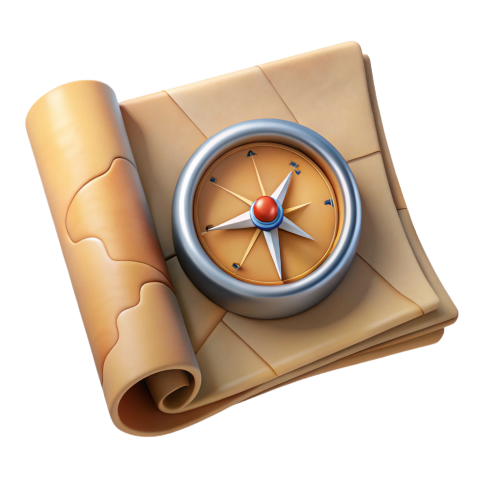 extraordinary creative Old Map with Compass Rose Overlay Cutout original png