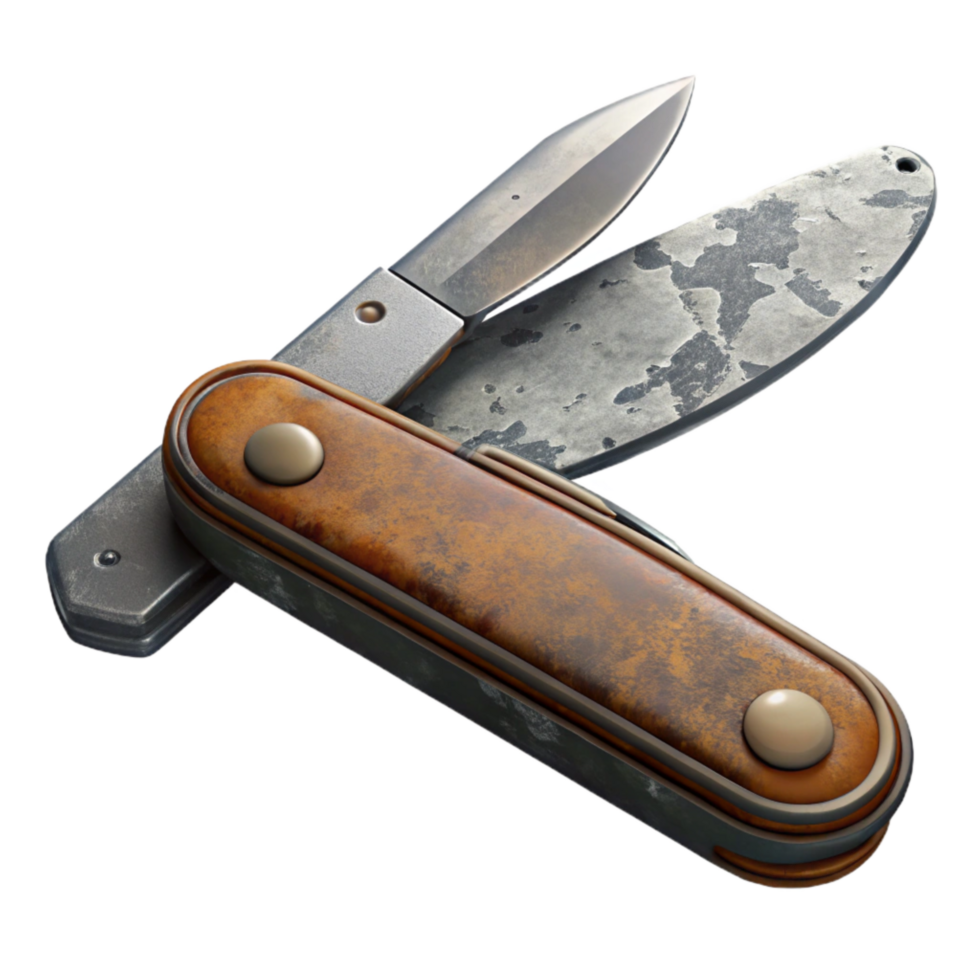 magnificent minimalist Old Pocket Knife Open Blade Cutout original png