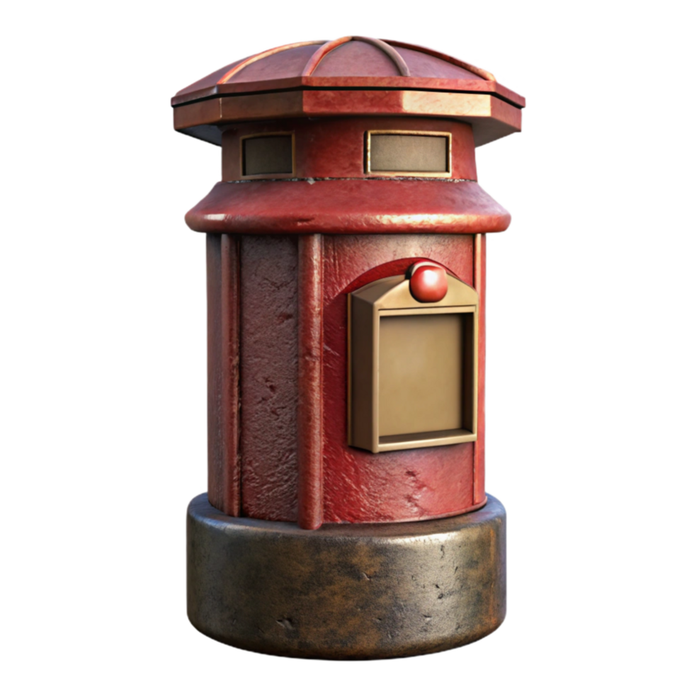 beautiful creative Old Post Box with Mail Slot Isolated authentic png