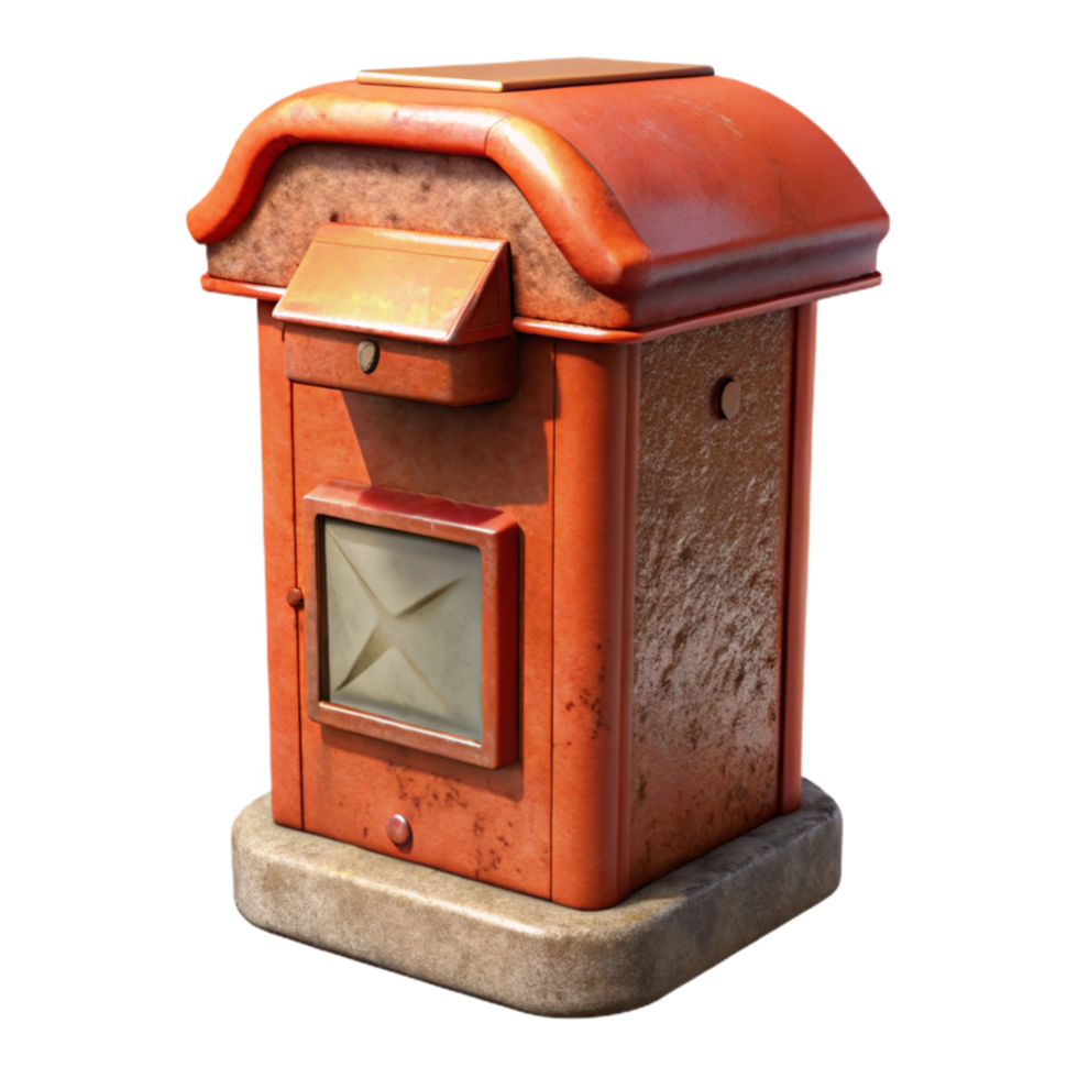 wonderful artistic Old Post Box with Mail Slot Isolated detailed png