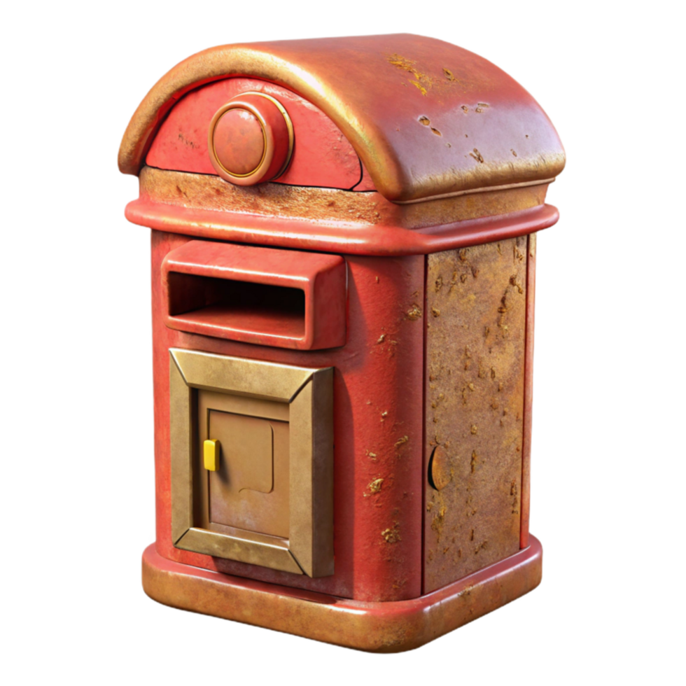 serene traditional Old Post Box with Mail Slot Isolated high resolution png