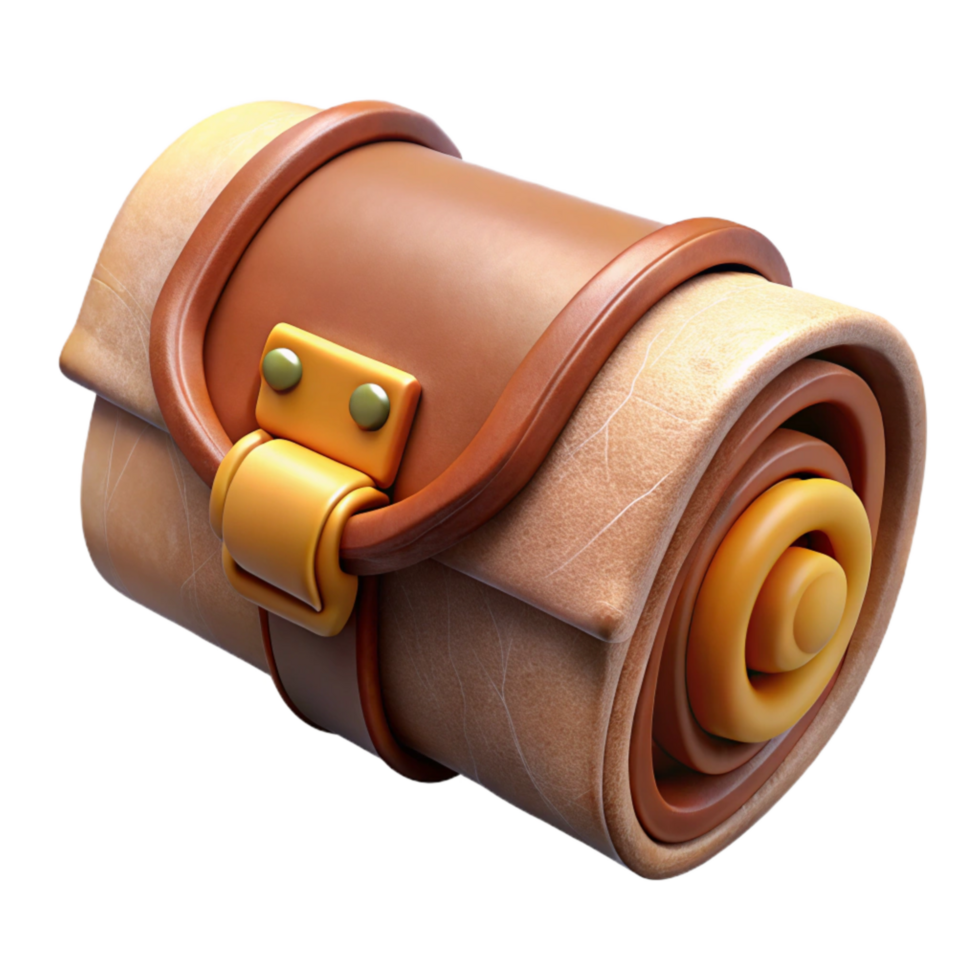 beautiful minimalist Old Scroll Case Leather Binding Cutout Image original png