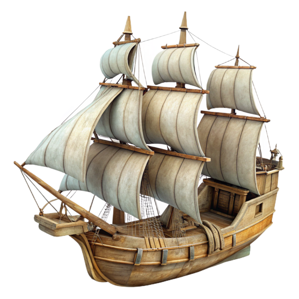 vibrant creative Old Sailing Ship Full Sail Cutout original png