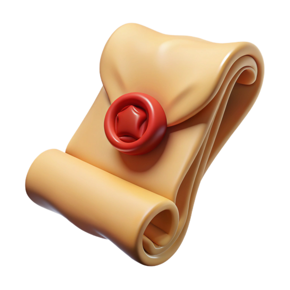 magnificent classic Old Scroll with Wax Seal Cutout original png