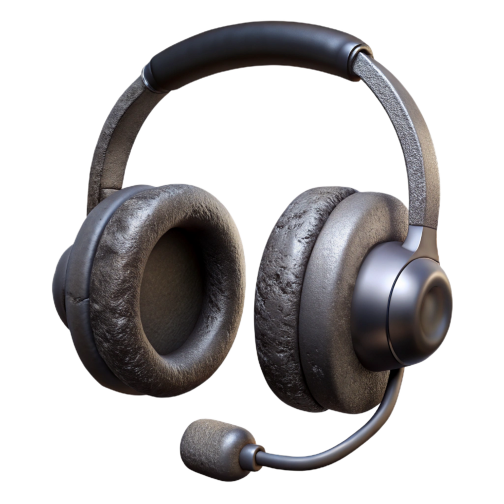 magnificent artistic Old Telephone Operator Headset Black Color high quality png