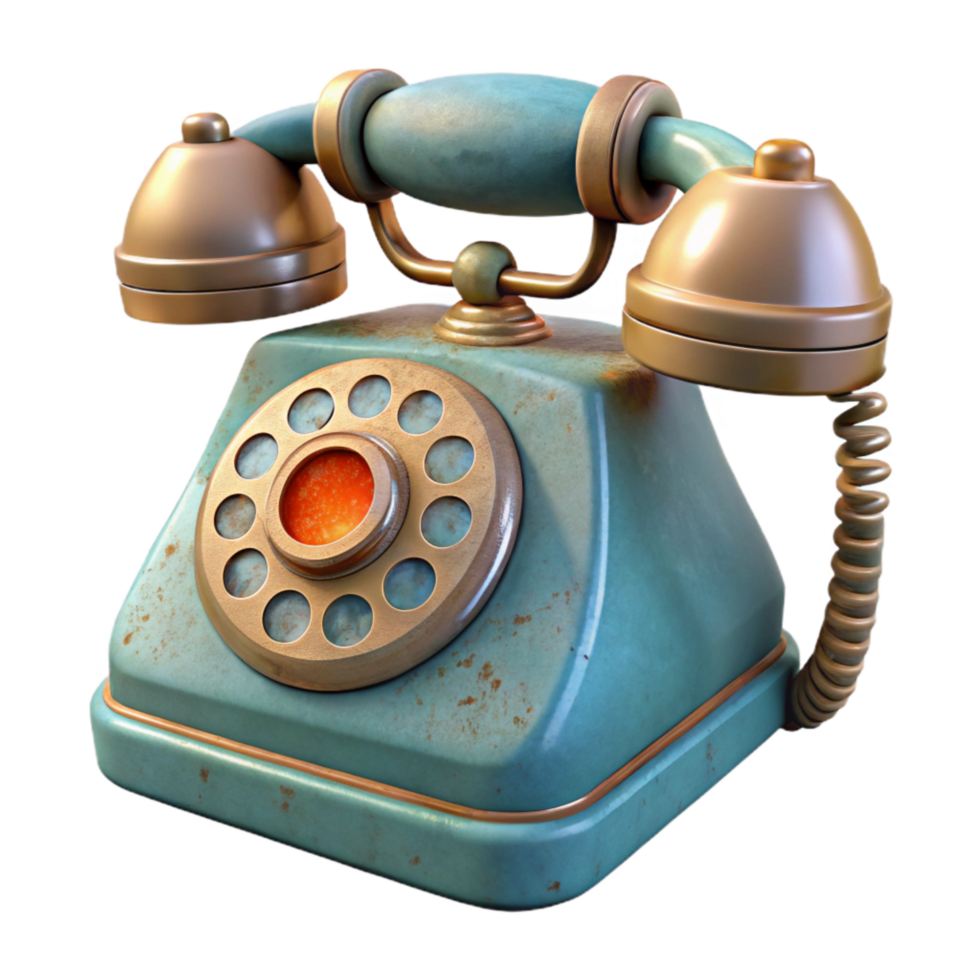 dramatic vintage Old Telephone Front View Transparent professional png