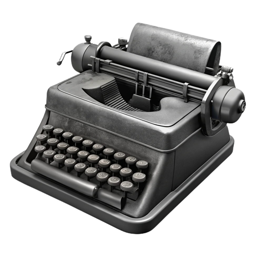 beautiful abstract Old Typewriter Black and White Transparent Background original png