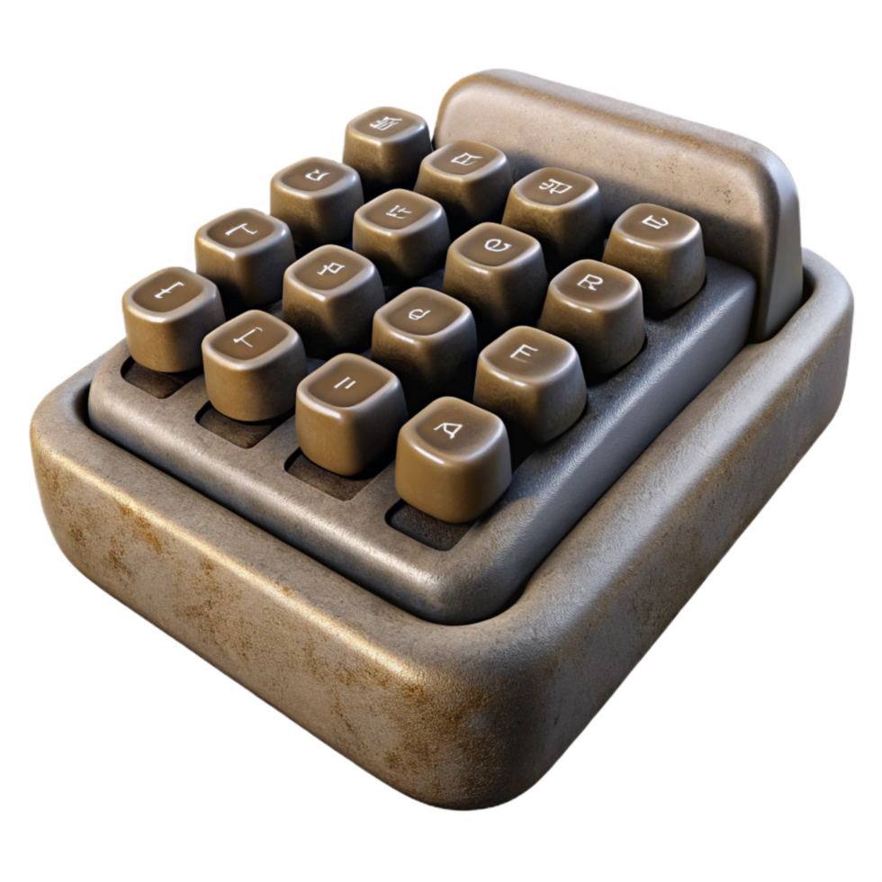 serene abstract Old Typewriter Keys Close Up Cutout professional png