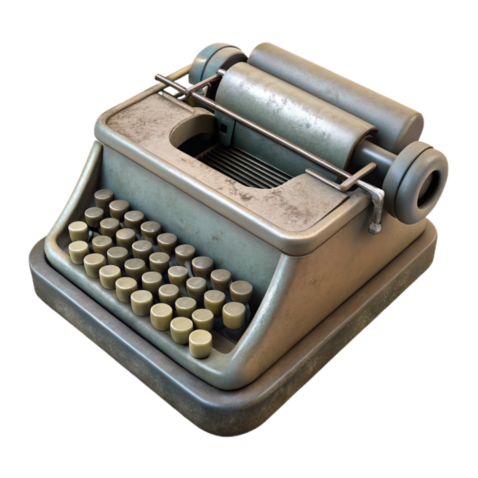 elegant vintage Old Typewriter Keys Top View Cutout genuine png