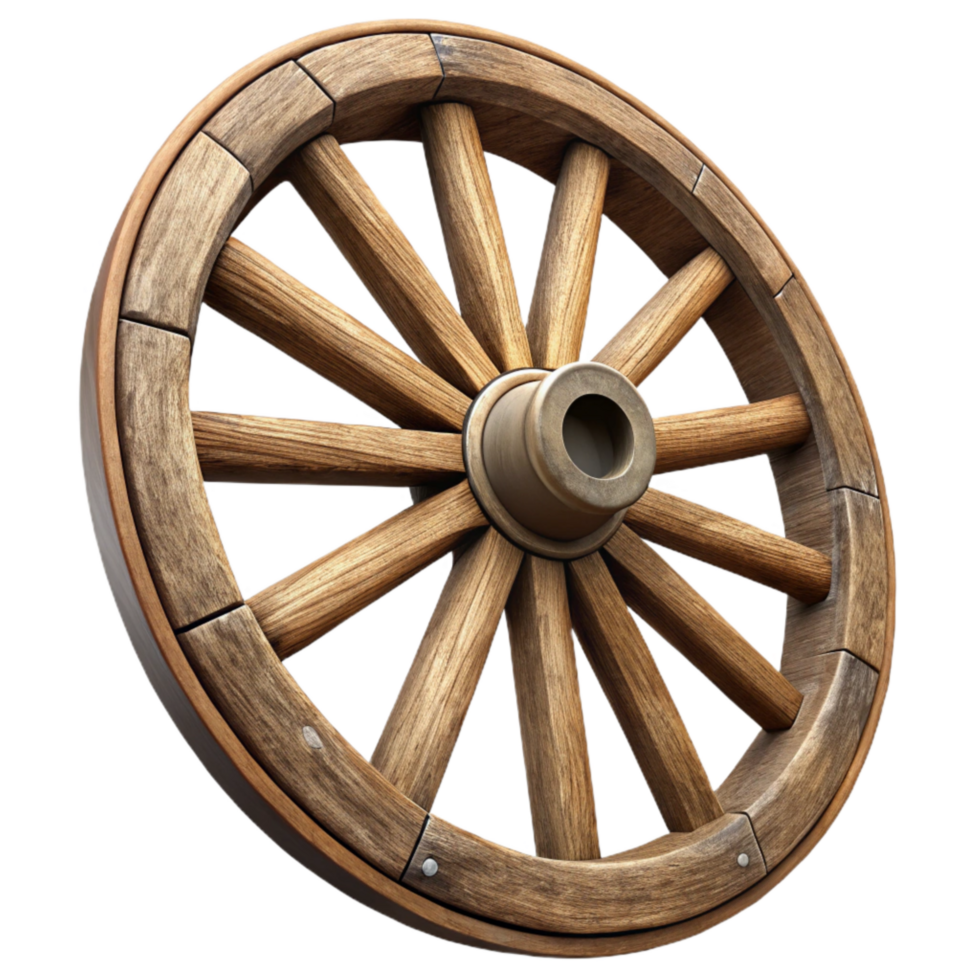 extraordinary vintage Old Wagon Wheel Wooden Spokes Isolated genuine png