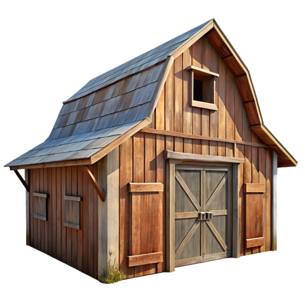 elegant minimalist Old Wooden Barn Weathered Texture Transparent Background high resolution png