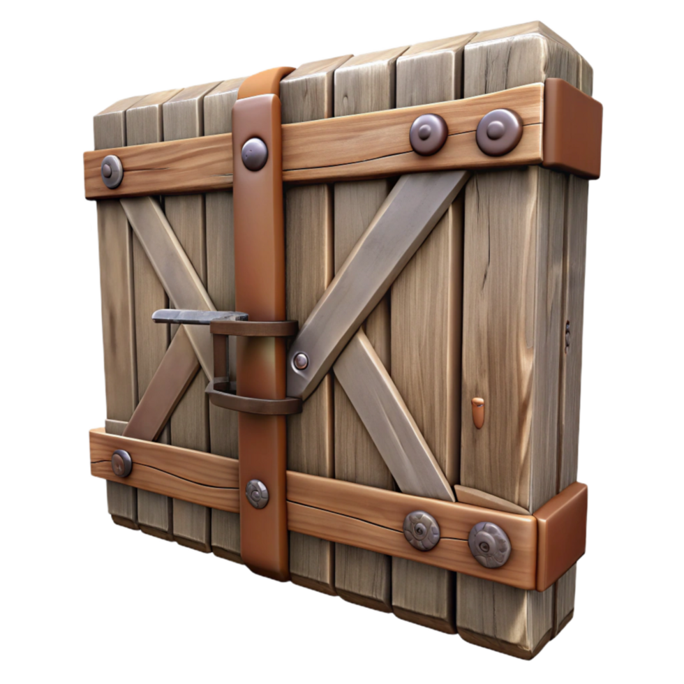 magnificent minimalist Old Wooden Barn Door Hardware Isolated professional png