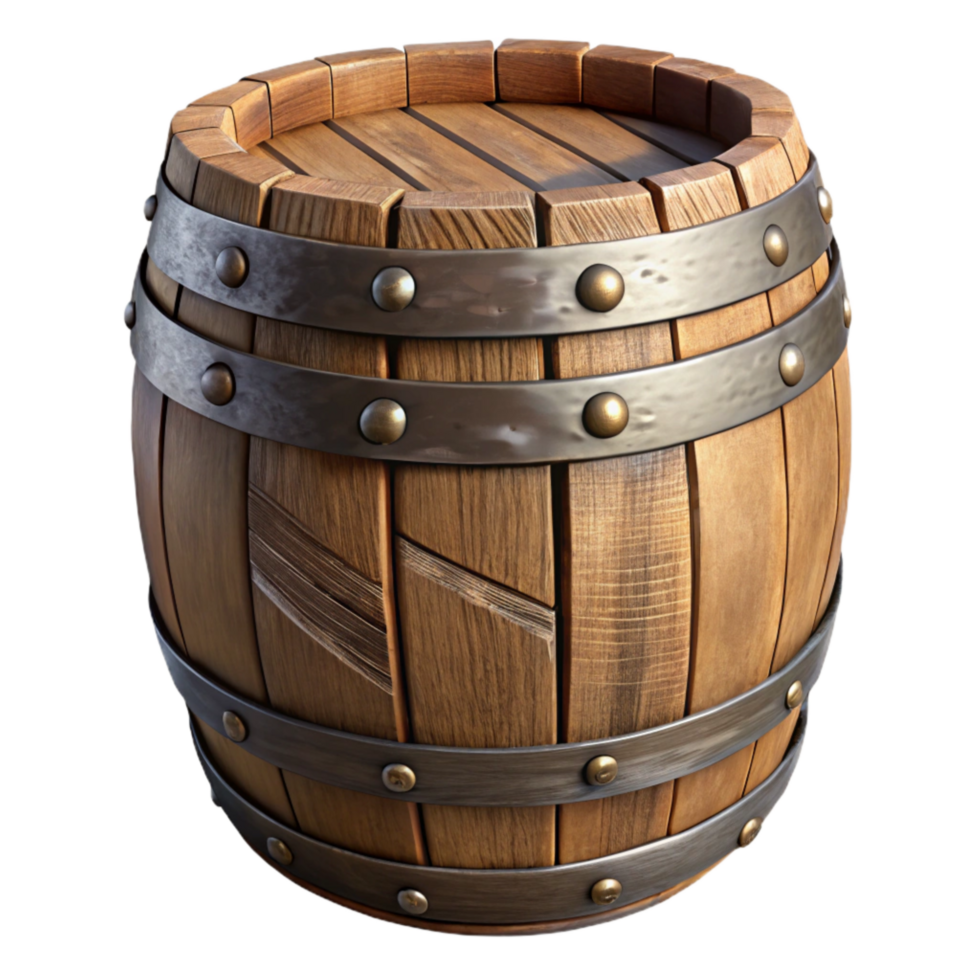 impressive artistic Old Wooden Barrel Rustic Detail Cutout detailed png