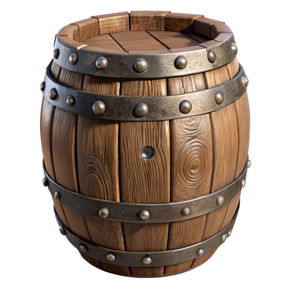 serene artistic Old Wooden Barrel Rustic Detail Cutout exclusive png