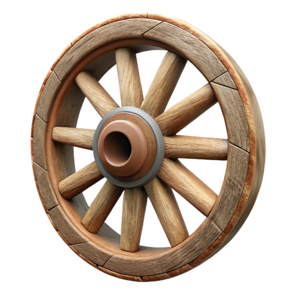 dramatic abstract Old Wooden Cart Wheel Isolated original png