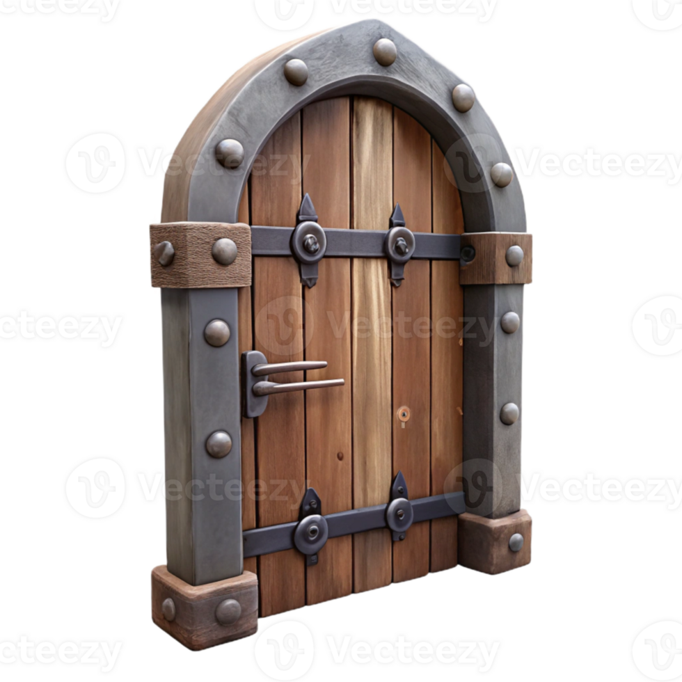 beautiful modern Old Wooden Door Iron Hinges Cutout authentic png
