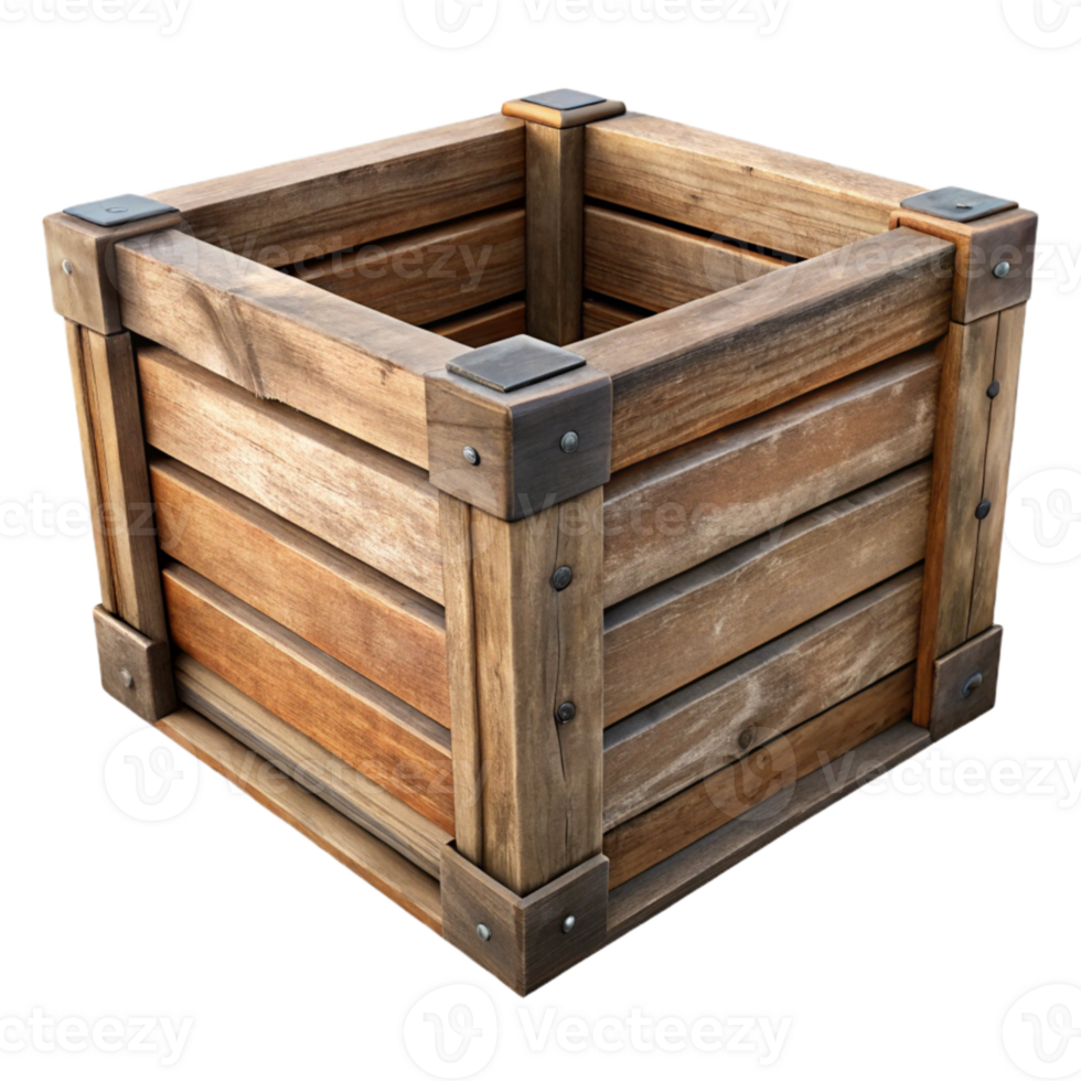 stunning abstract Old Wooden Crate Side View original png