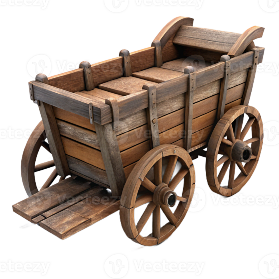stunning abstract Old Wooden Wagon Rustic Style Cutout professional png
