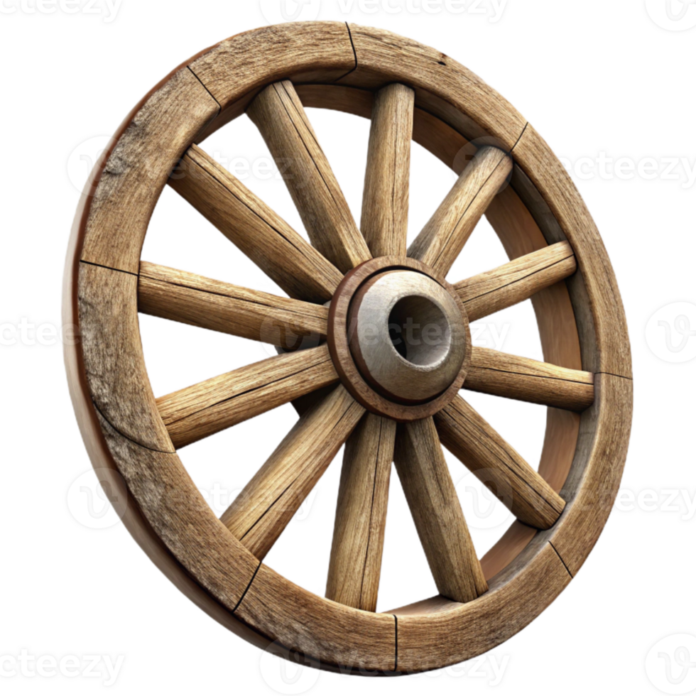 beautiful contemporary Old Wooden Wagon Wheel Isolated Cutout high quality png